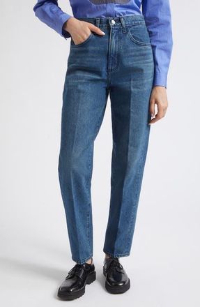 Nellie Partow Dylan Barrel Leg Jeans in Indigo at Nordstrom, Size 8