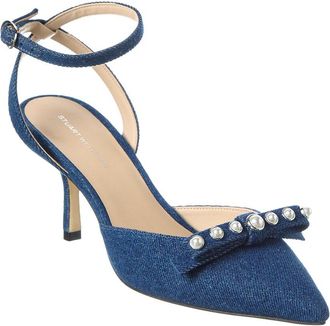 Stuart Weitzman Luella Strap 75 Denim Pump