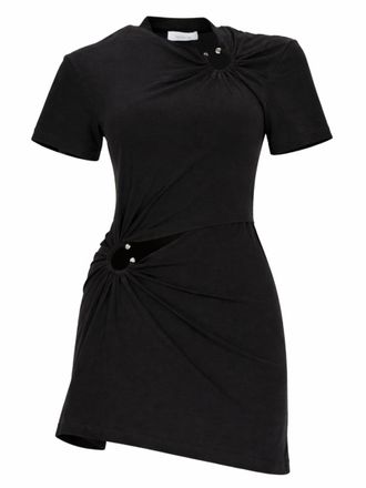 Paco Rabanne Piercing Detail Cotton-Blend Mini Dress