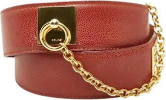Celine Pre-owned Leren Riem - Dames - Vintage Accessoires - Bruin - ONE Size - Leer - Vintage