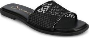Journee Collection Breckley Flat Slide Sandal in Black at Nordstrom Rack, Size 6.5