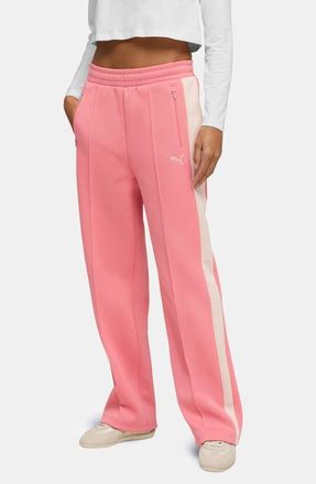 Puma T7 Always On Straight Leg Track Pants in Wild Pink at Nordstrom, Size X-Small
