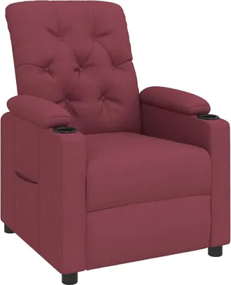 vidaXL Sill&oacute;n Reclinable De Tela Rojo Tinto Vidaxl