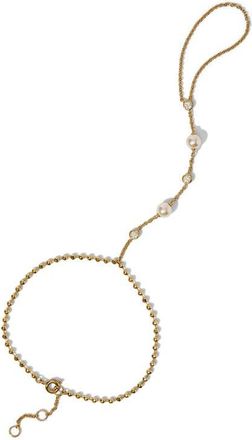 Nadri Esme Faux Pearl Hand Chain in Gold at Nordstrom