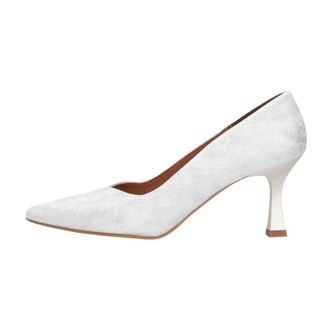 Notre-V Schoenen, Dames, Wit, 37 EU, Leer, Pumps met puntige neus en kegelhiel