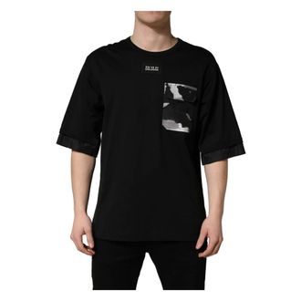 Dolce & Gabbana DG DNA Logo Camouflage Oversized Cotton Pocket T-Shirt - male - Dolce & Gabbana - T-Shirts - Black - M - Tops