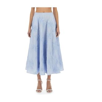 Rotate ROTATE Birger Christensen - Falda Larga con Apliques Florales - Skirts - Mujer - Azul - M