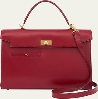 Anya Hindmarch Mortimer Shiny Leather Top-Handle Bag