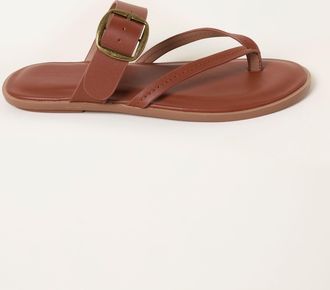 Fat Face FatFace Tan Brown Leather Boho Slider Sandal