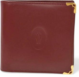 Cartier Pre-owned Bi-fold Portemonnee - Heren - Vintage Accessoires - Rood - ONE Size - Leer - Vintage