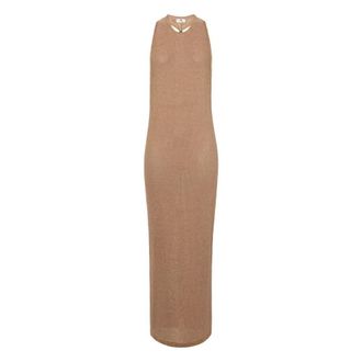 Elisabetta Franchi Knitted Dresses, female, Brown, Size: M Long Knit Dress