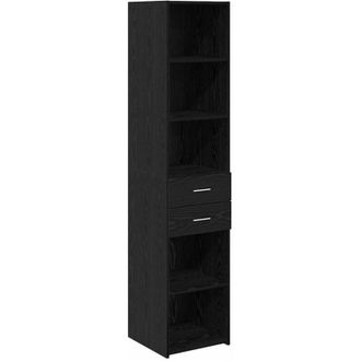 vidaXL Highboard Black Oak 40 x 42.5 x 185 cm Engineered Wood vidaXL