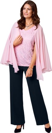 Hermann Lange Blusentop, Damen, Gr. 38, rosa (rose), Web, Obermaterial: 92% Nylon, 8% Elasthan, HERMANN LANGE COLLECTION, unifarben, figurbetont normal, V-Ausschnit