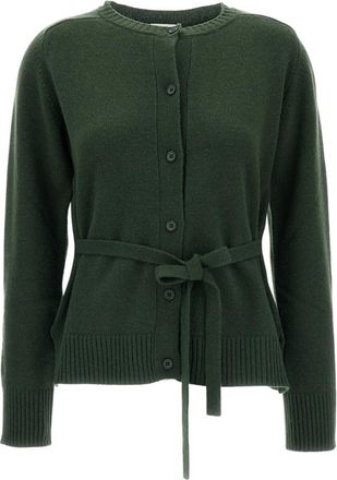 Parosh Green Solid Round Neck Sweater