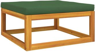 vidaXL Reposapi&eacute;s De Jard&iacute;n Madera Maciza Acacia Con Coj&iacute;n Verde Vidaxl