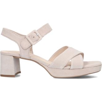 Gabor Schoenen, Dames, Beige, 40 1/2 EU, Su&egrave;de, Elegante Beige Sandalen Model 953