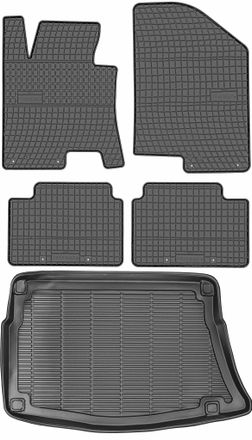 OEM Juego De Alfombrillas De Goma Para Coche Y Alfombrilla Para Maletero Para Kia Ceed Ii Hatchback (2012-2018)