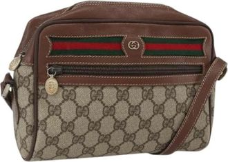 Gucci Pre-owned Cross Body Bags, female, Beige, Size: ONE SIZE Pre-owned Canvas Cross Body Bag