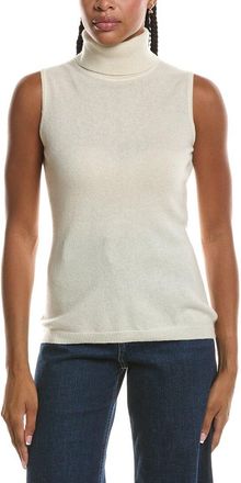 Fort&eacute; Cashmere Basic Sleeveless Turtleneck 100% Cashmere Sweater