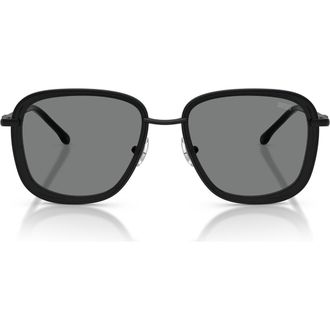 Diesel DL1017 52mm Square Sunglasses in Matte Black /Dark Grey at Nordstrom