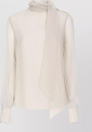 Brunello Cucinelli silk blouse with diamond cut brass