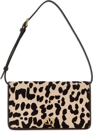 Valentino Garavani Leopard Print V Logo Shoulder Bag