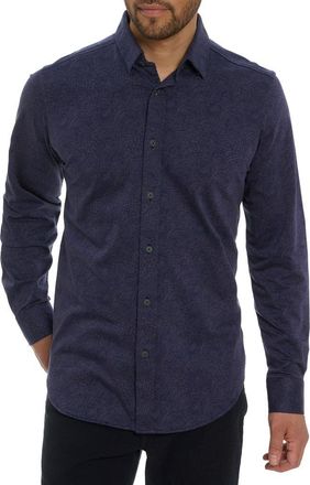Robert Graham Kevin Jacquard Button-Up Shirt in Indigo at Nordstrom Rack, Size Xx-Large
