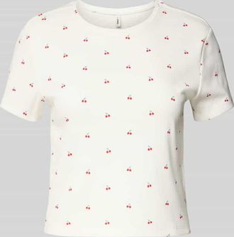 Only Regular Fit T-Shirt in Rippoptik Modell FENJA LIFE in Offwhite, Gr&ouml;&szlig;e L