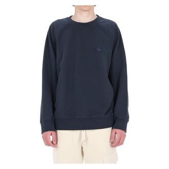 Maison Kitsun&eacute; Sweatshirts, male, Blue, Size: L Fox Head Oversize Sweatshirt