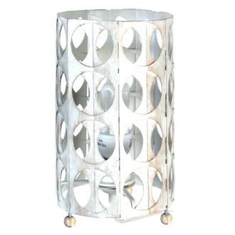 Tosel L&aacute;mpara de mesametal Alt.29cm blanc,dorado Pantalla: ivoire