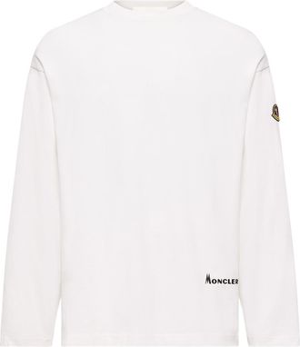 Moncler Moncler K2 Print Long Sleeve Cotton T-shirt, Men, White, Size: Xl