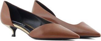 Giorgio Armani 35mm cut-out pumps - women - Calf Leather - 37.5 - Brown