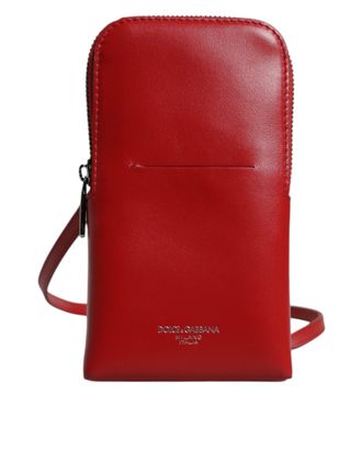 Dolce & Gabbana Rode Leren Handtas Telefoon Sling Crossbody Neusriem Tas