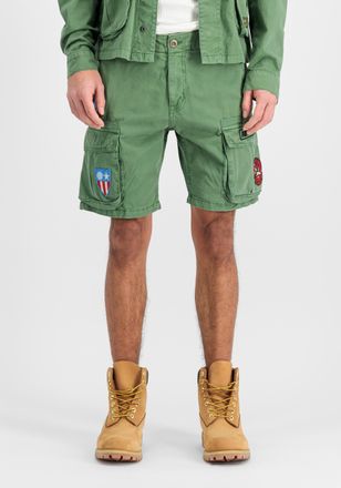 Alpha Industries Shorts ALPHA INDUSTRIES Flying Tigers Shorts, Herren, Gr. 29, Normalgr&ouml;ssen, gr&uuml;n (vintage gr&uuml;n), Obermaterial: 100% Baumwolle, Hosen Shorts