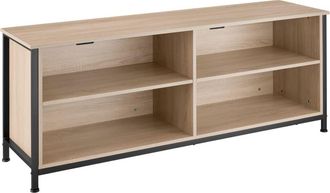 TecTake Mueble bajo estilo industrial para TV 147x41x60,5 cm madera clara