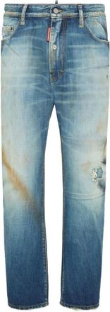 Dsquared2 Straight Jeans, male, Blue, Size: L Stylish Trousers for Men