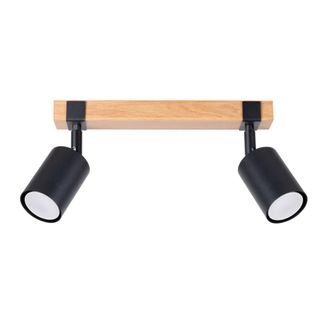 Sollux Lighting L&aacute;mpara de techo negro/madera natural acero/madera natural alt.17