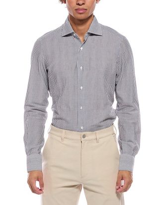 Isaia Mix Seersucker Dress Shirt