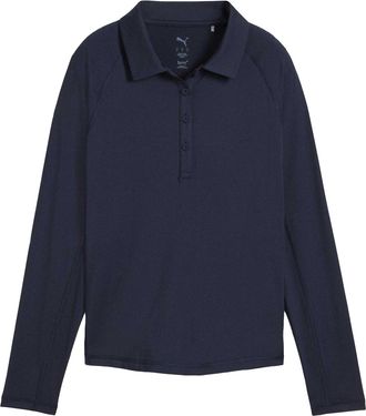 Puma Dames/Dames Elastisch manchet Getailleerde Raglan Polo met lange mouwen (Navy Blazer)