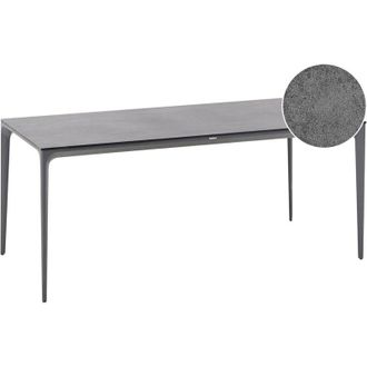 Beliani Tavolo da pranzo da giardino con piano in HPL e struttura in alluminio resistente ai raggi UV e alla ruggine Grigio Scuro con Sovareto