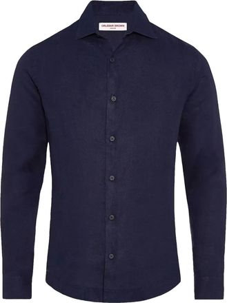 Orlebar Brown Camicia Giles in lino a maniche lunghe - Blu