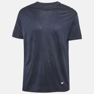 Emporio Armani Navy Blue Jersey Crewneck T-Shirt