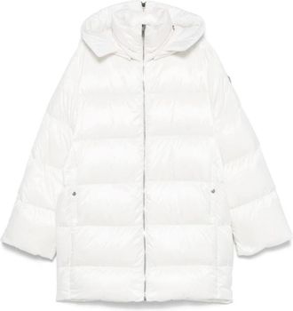 Moncler Oversized nylon jas met afneembare capuchon - Dames - Winterjassen - Wit - XS - Nylon - Jassen