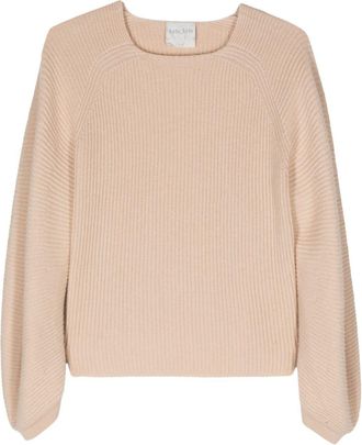 Forte_Forte boat-neck ribbed jumper - women - Virgin Wool/Cashmere - I - Neutrals