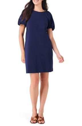 Nic+Zoe Puff Sleeve Cotton T-Shirt Dress in Dark Indigo at Nordstrom Rack, Size Medium