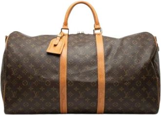 Louis Vuitton Pre-owned Keepall Bandouliere 55 - Dames - Vintage Weekendtas - Bruin - ONE Size - Leer - Vintage