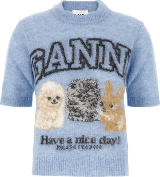 Ganni Powder Blue Alpaca Blend Sweater