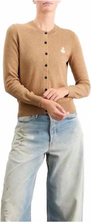 Isabel Marant Mona Long Sleeve Cardigan In Camel