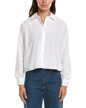 Brooks Brothers Cropped Back Pleat Top
