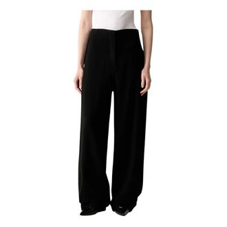 Sportmax Broeken, Dames, Zwart, L, Adelchi Wijde Broek